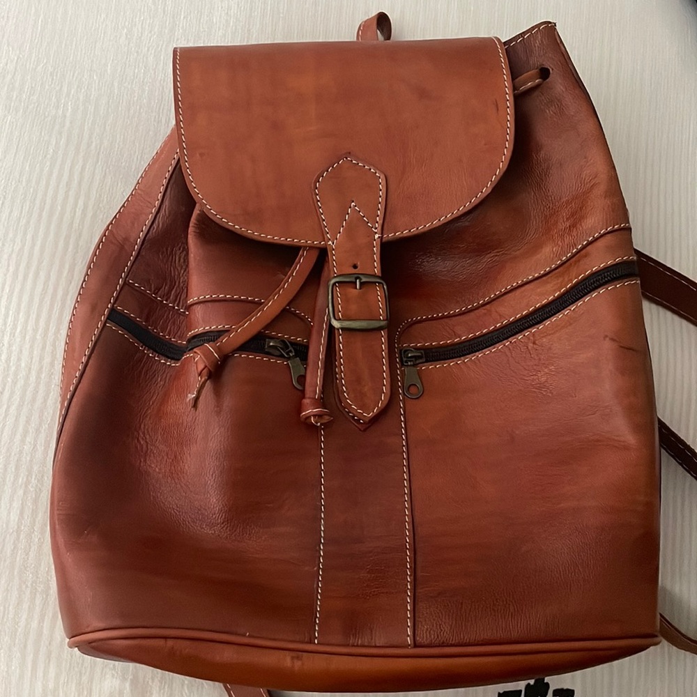 Handmade leather backpack from Spain